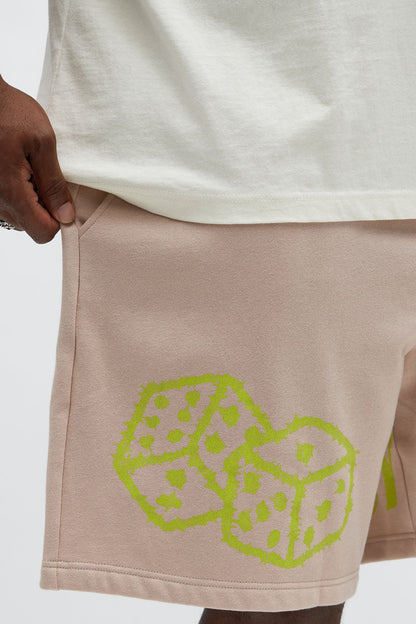 Luck Over Chance Baggy Sweatshort - Mauve