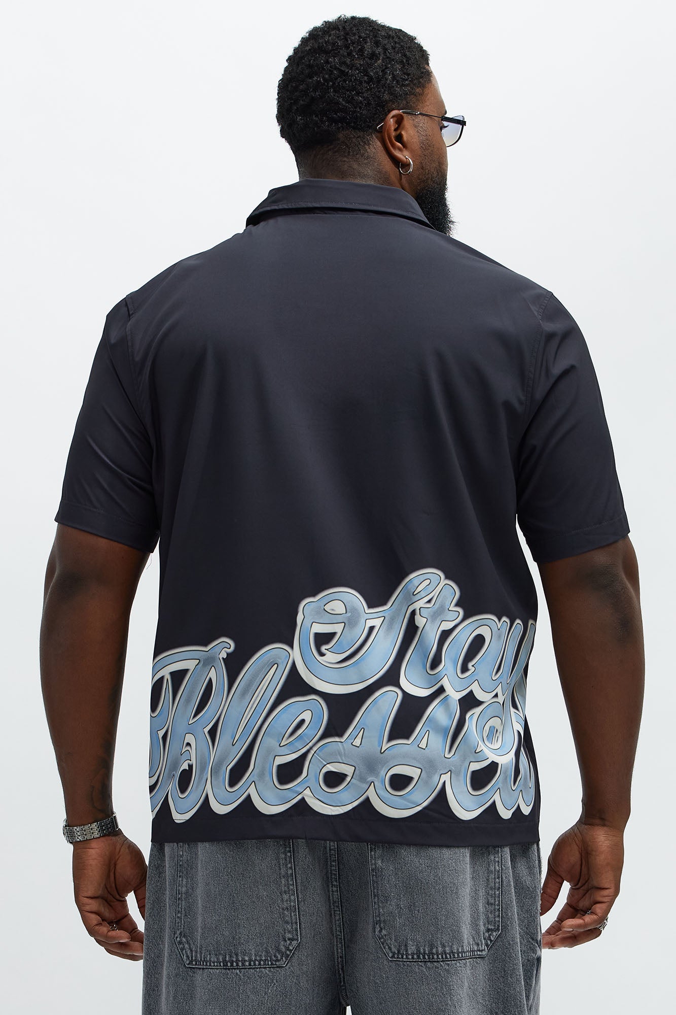Blessed Full Button Shirt - Black/combo
