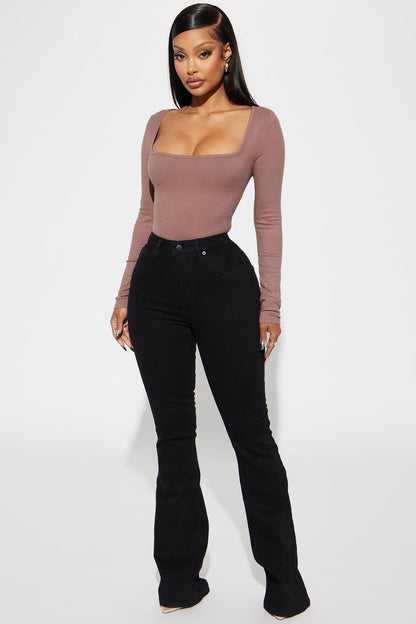 Issa Ribbed Top - Mocha