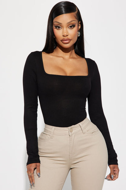 Issa Ribbed Top - Black