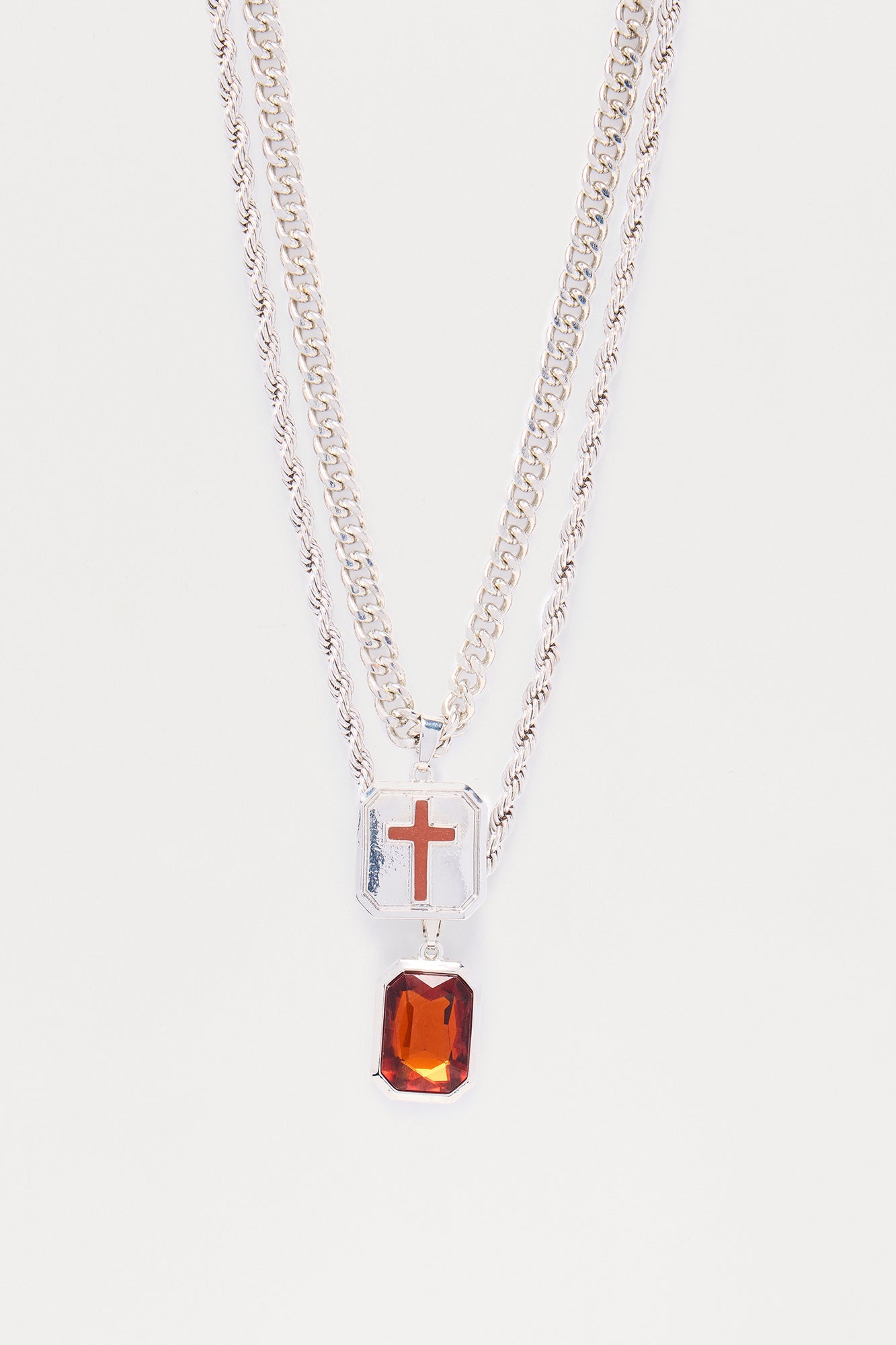 He Is The Guide Necklace Set - Silver/Combo