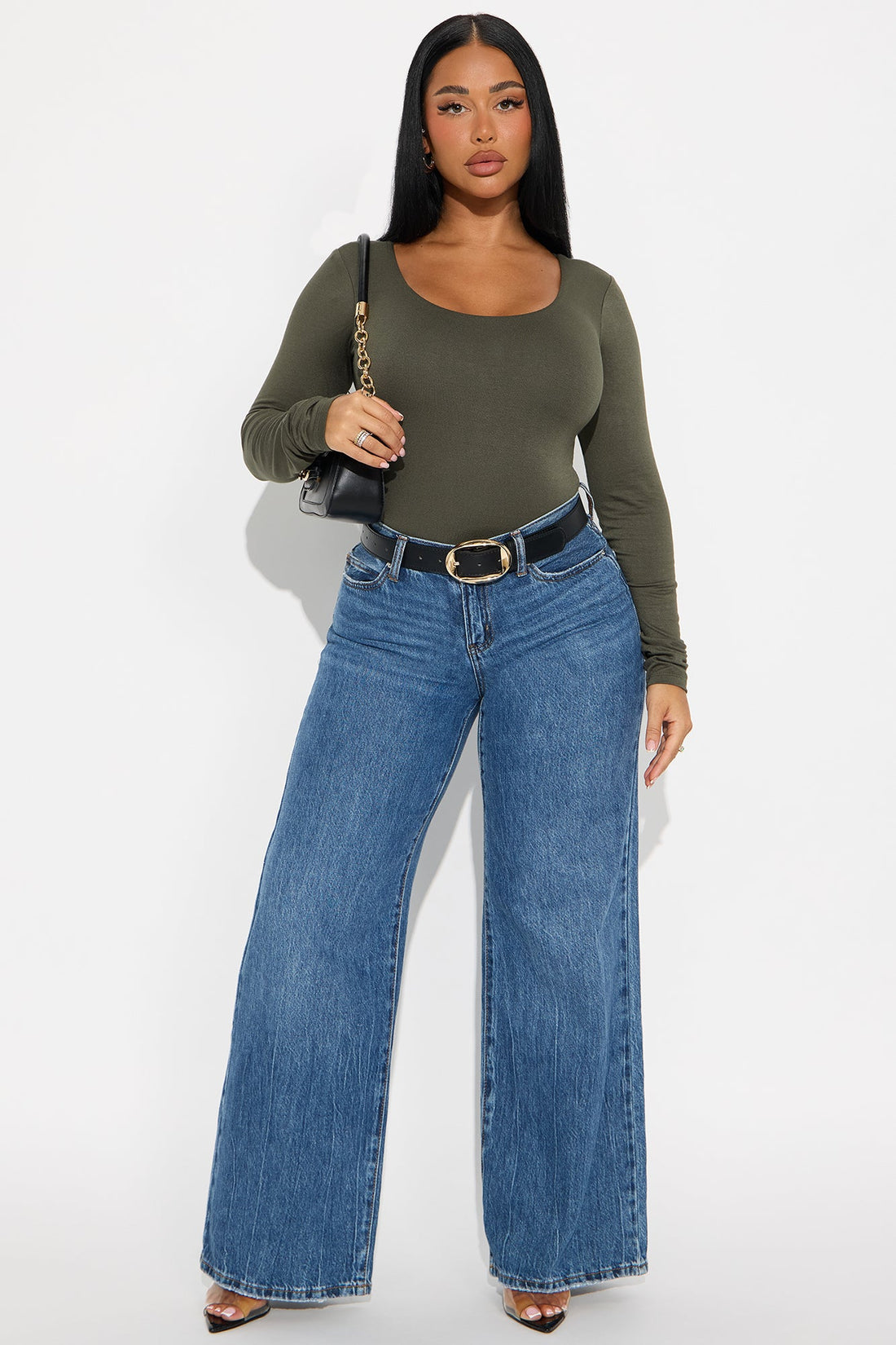 Yasmeen Square Neck Top - Olive