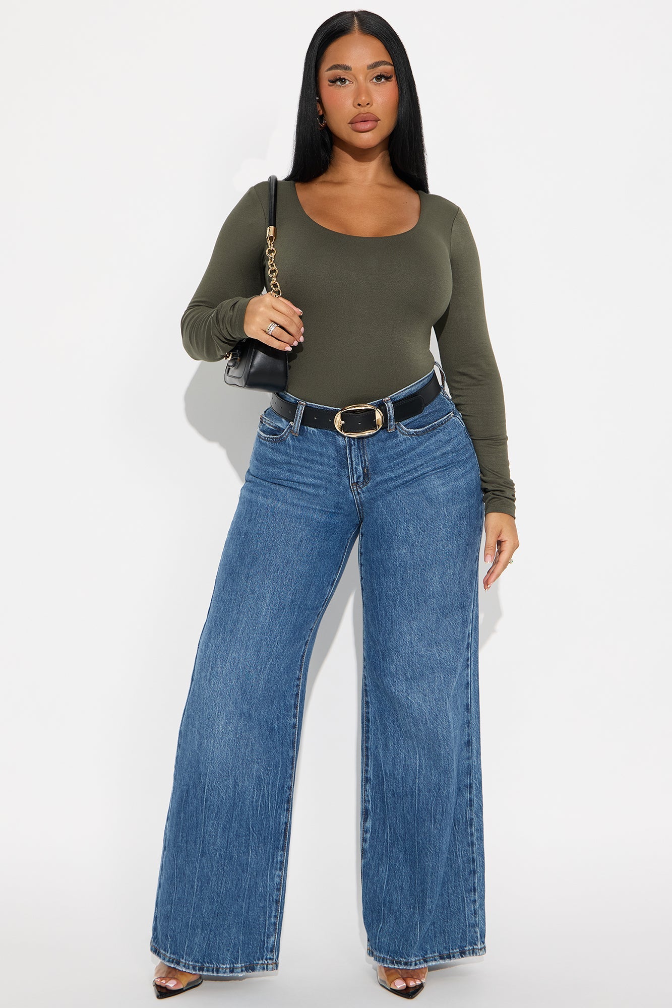 Yasmeen Square Neck Top - Olive