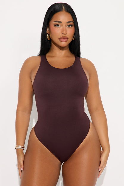 Aimee Double Lined Bodysuit - Chocolate