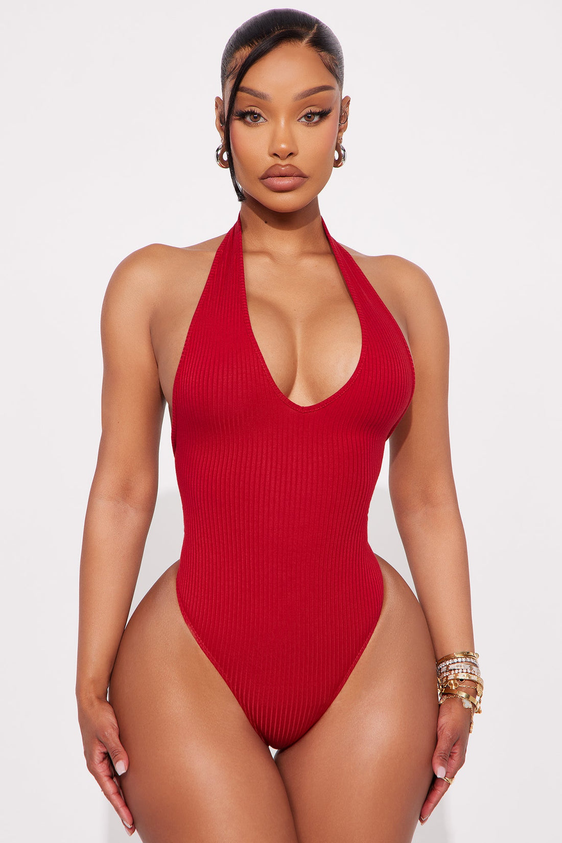 Karol Halter Bodysuit - Red