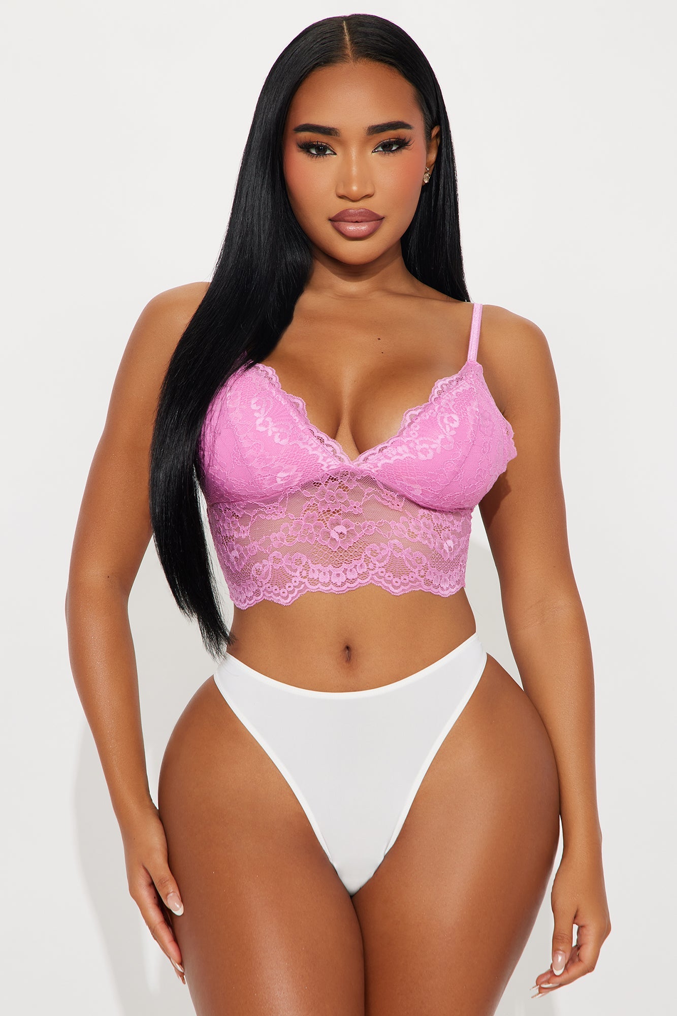 Lace Bralette Top - Pink
