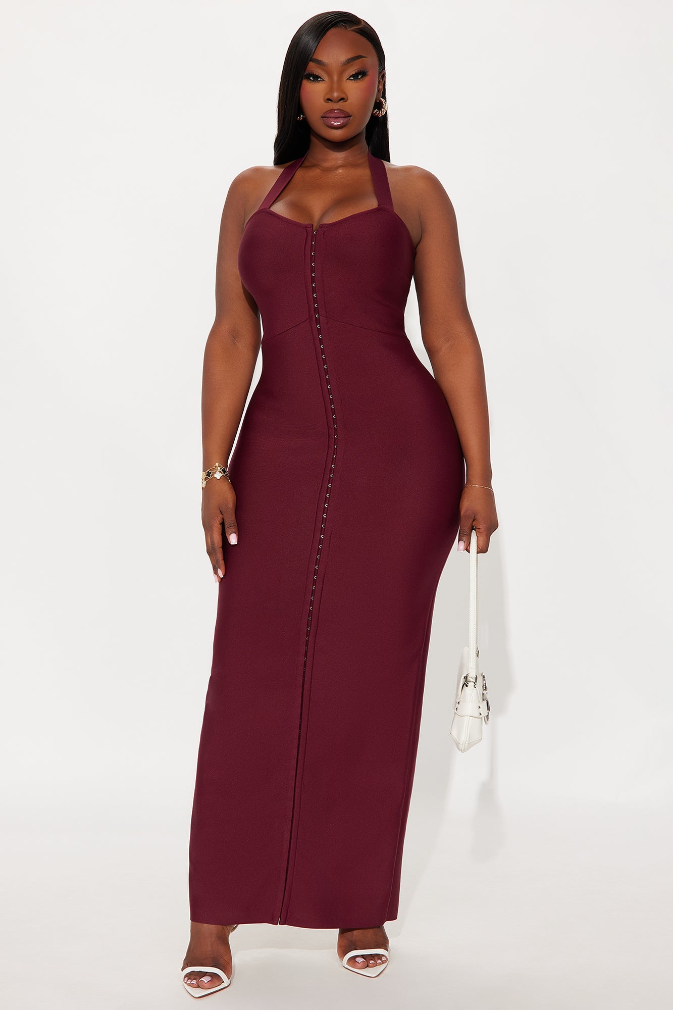 In Your Dreams Bandage Maxi Dress - Burgundy