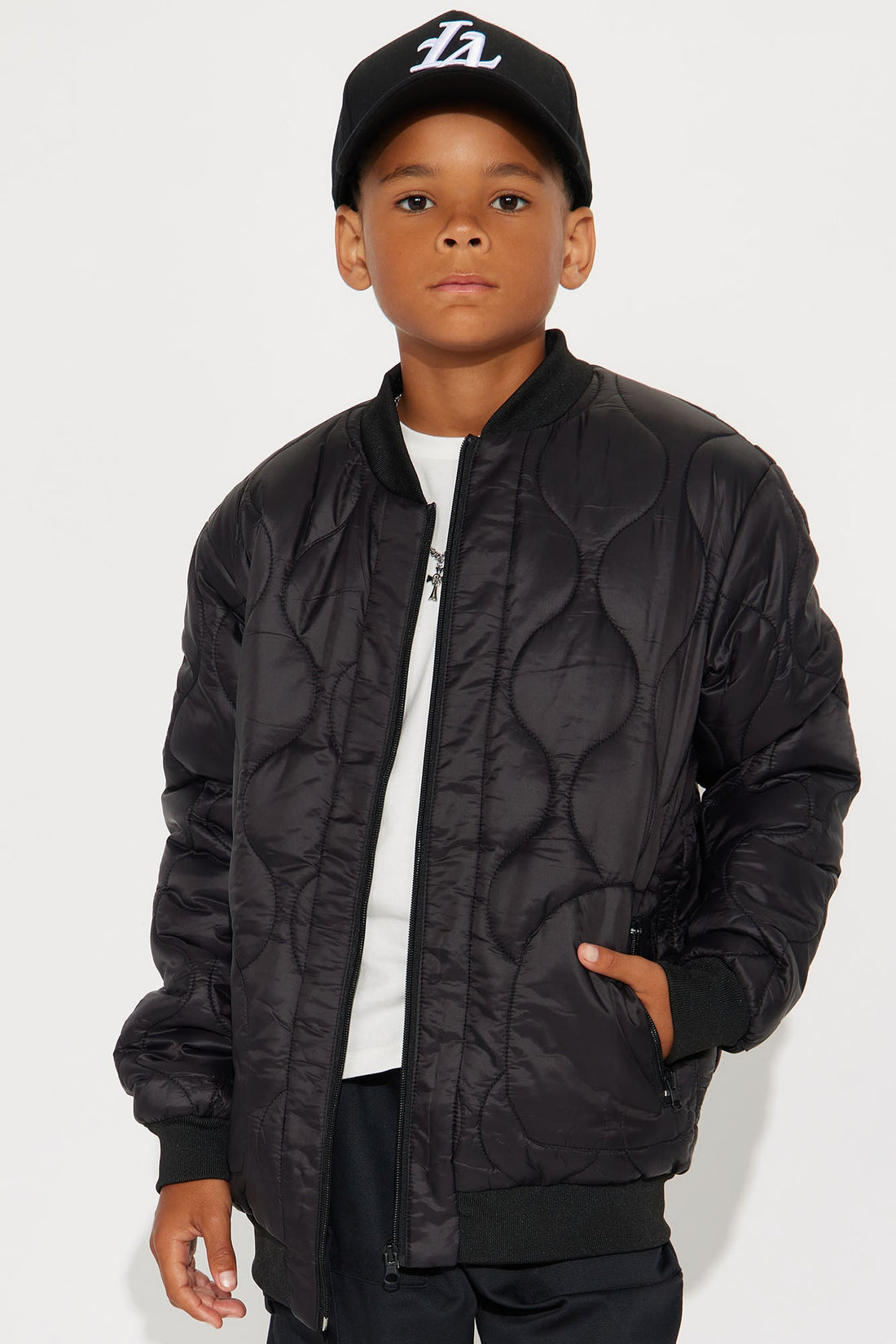 Mini Forget The Haters Quilted Puffer - Black