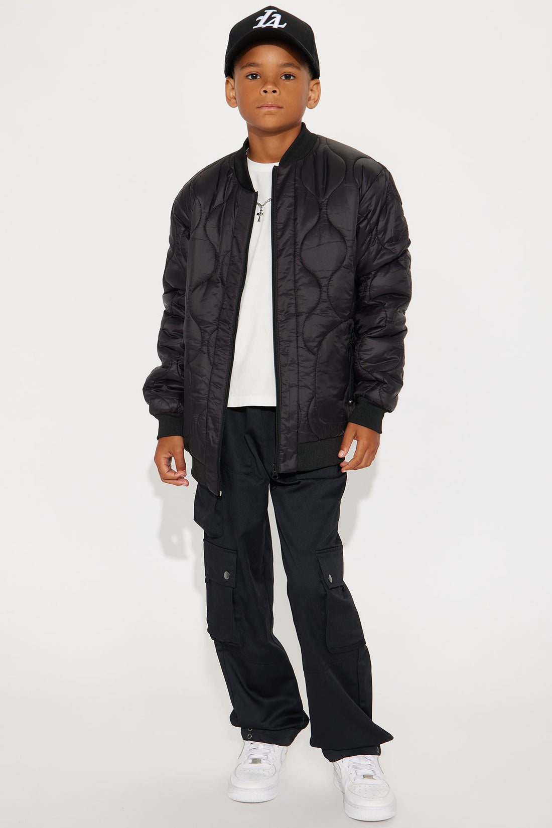 Mini Forget The Haters Quilted Puffer - Black