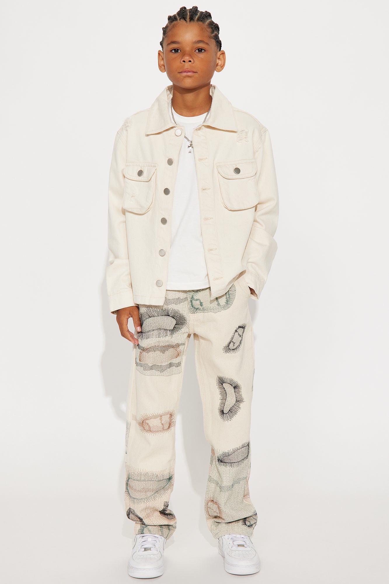 Mini Century Repaired Baggy Jeans - Off White