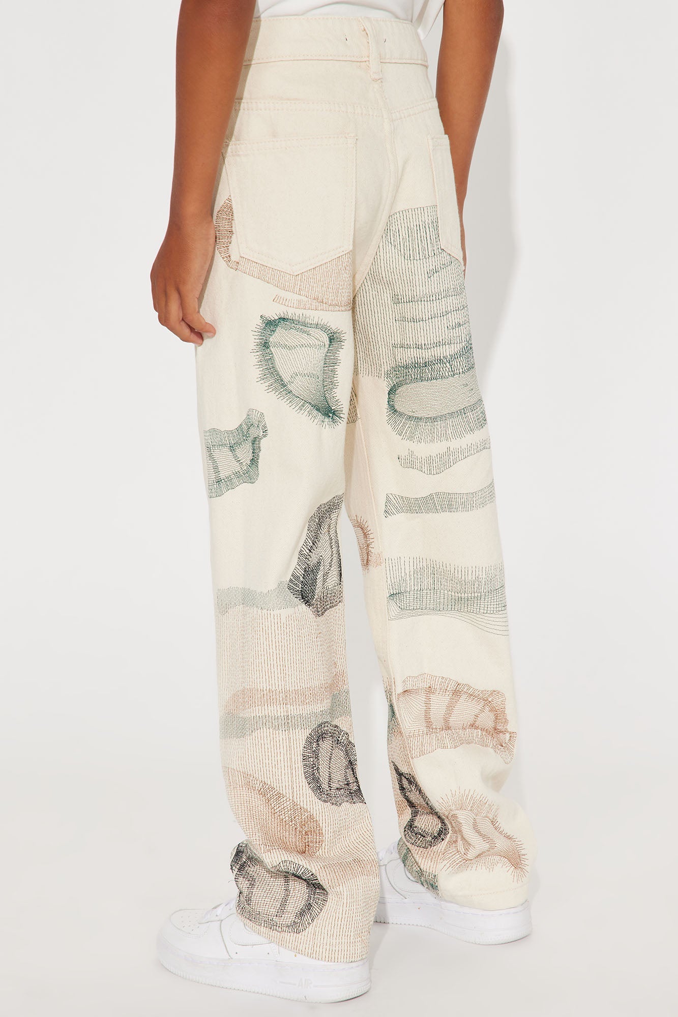 Mini Century Repaired Baggy Jeans - Off White
