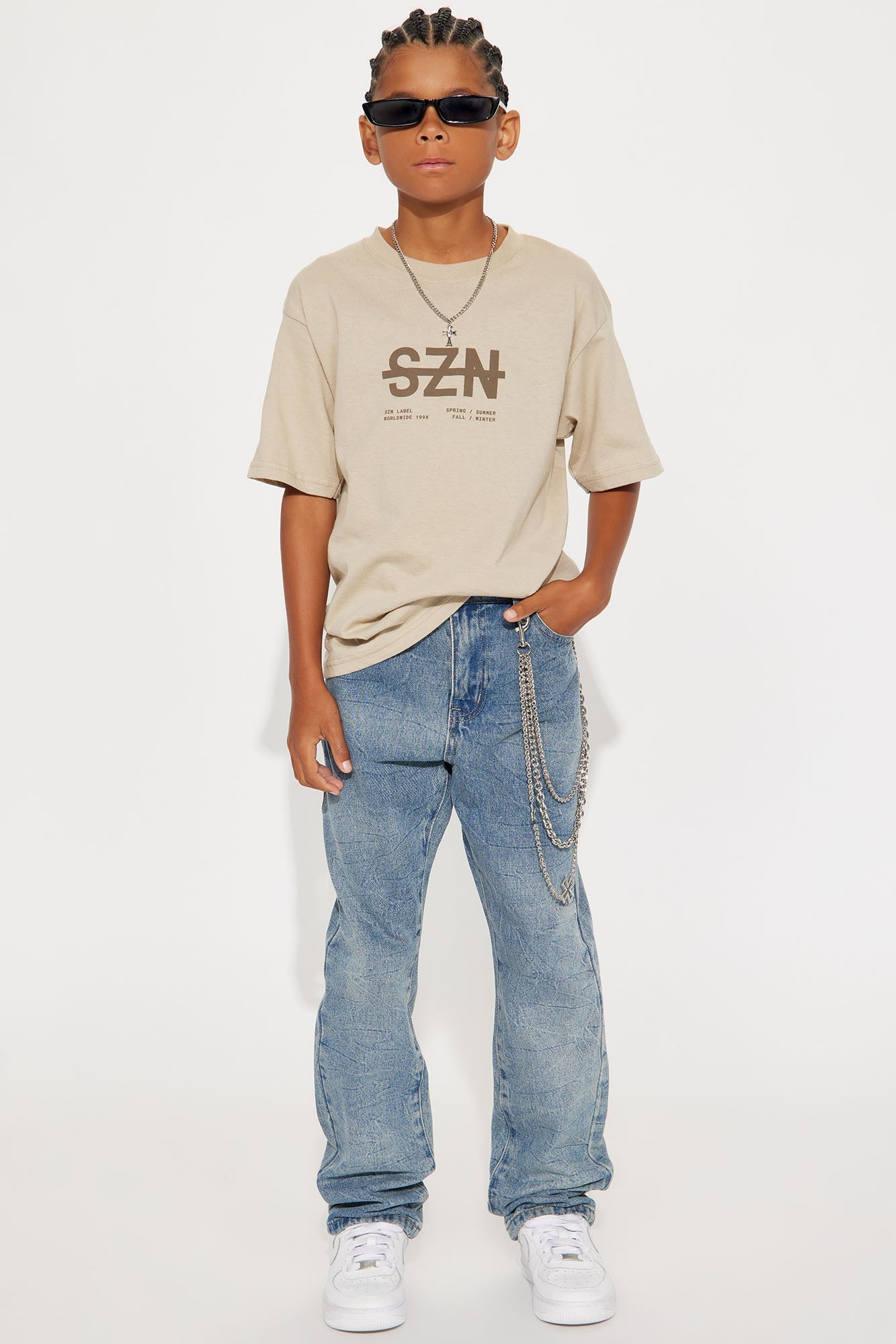 Mini Wave After Wave Straight Leg Jeans - Medium Wash