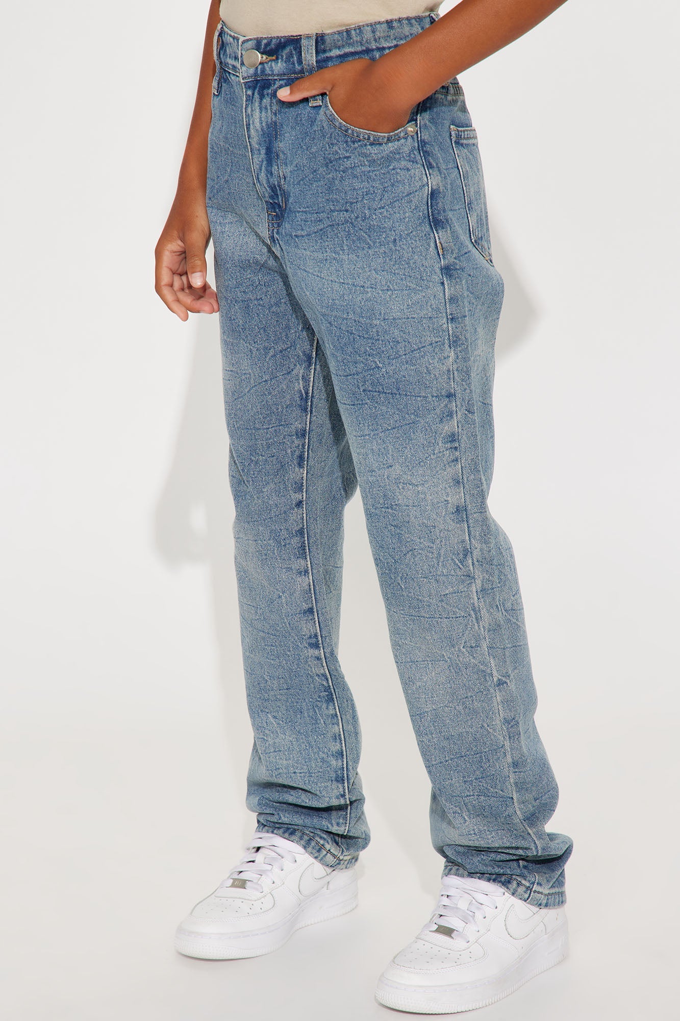 Mini Wave After Wave Straight Leg Jeans - Medium Wash