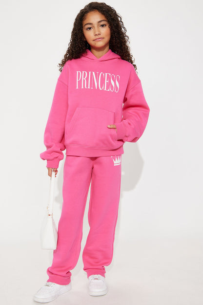 Family Goals Mini Princess Jogger Pant - Hot Pink
