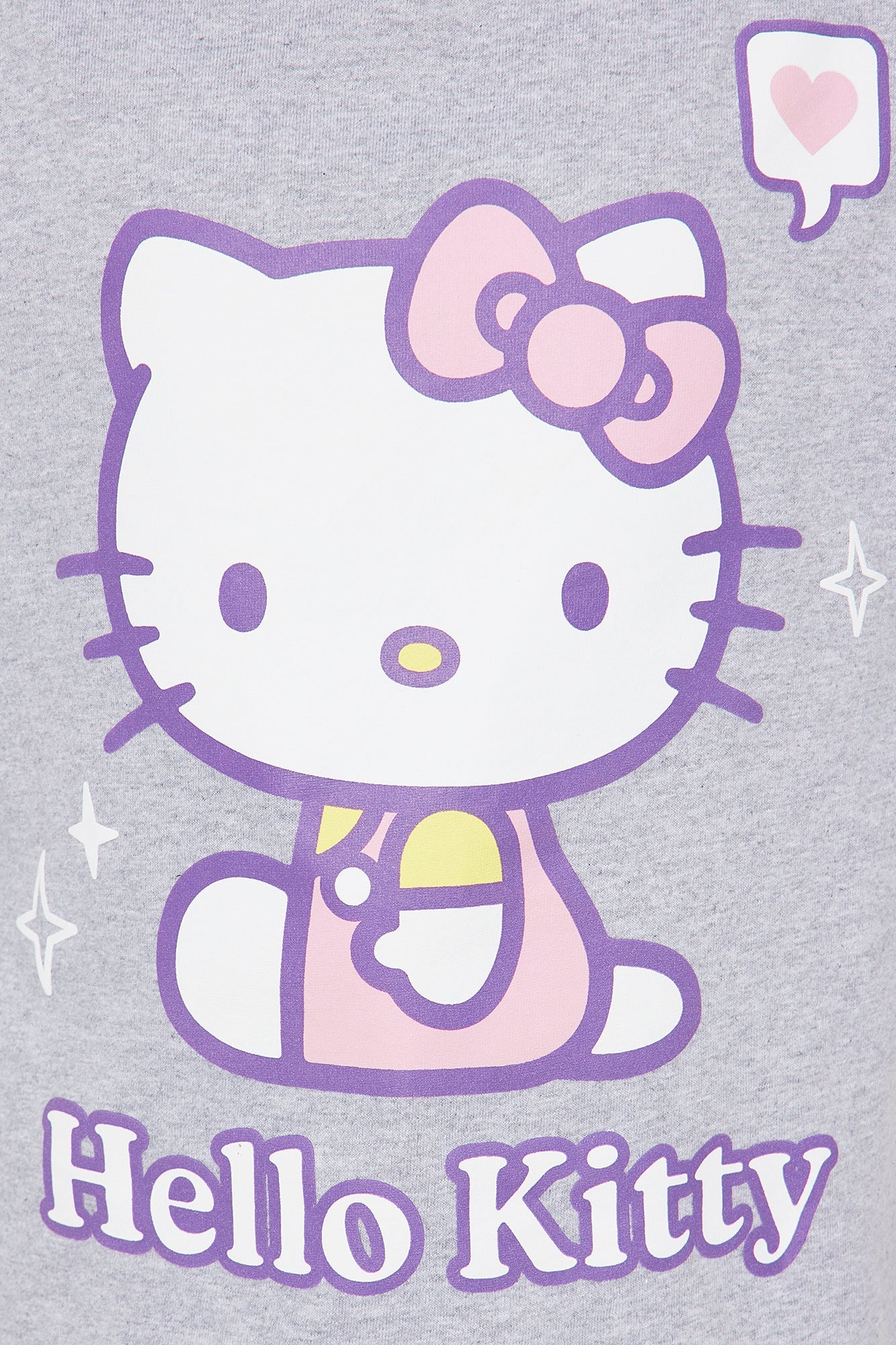 Mini Hello Kitty I Heart You Short Sleeve Tee - Heather Grey