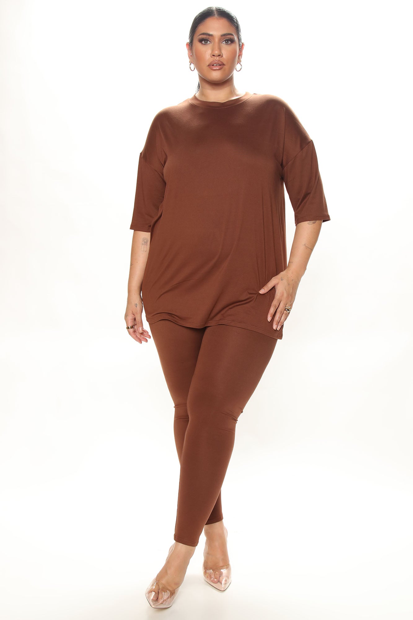 Weekend Vibes Legging Set - Brown