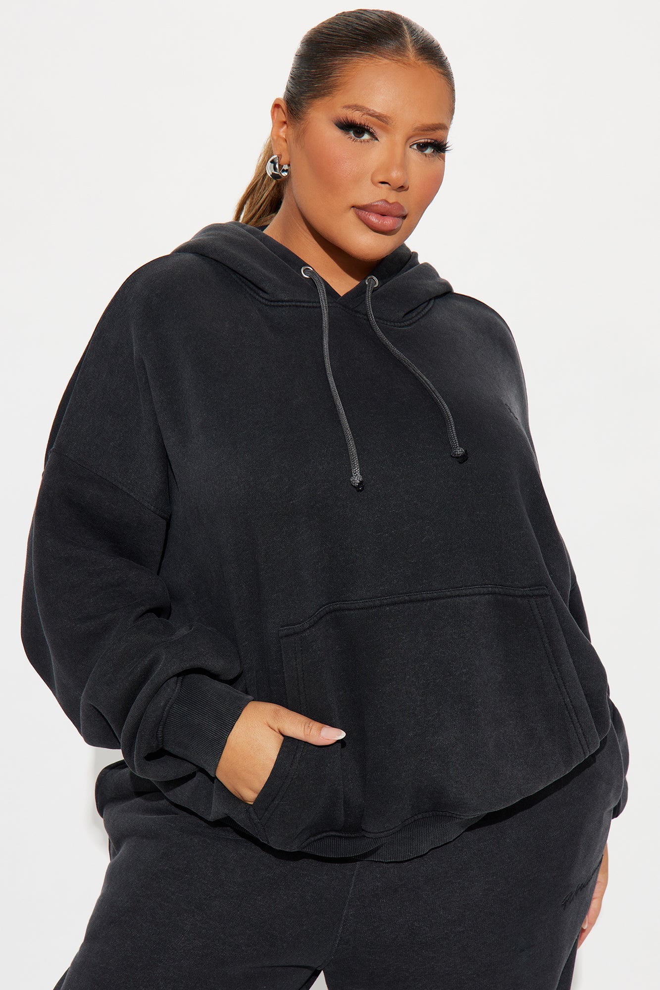 Worldwide Lover Fleece Pant Set - Black Wash