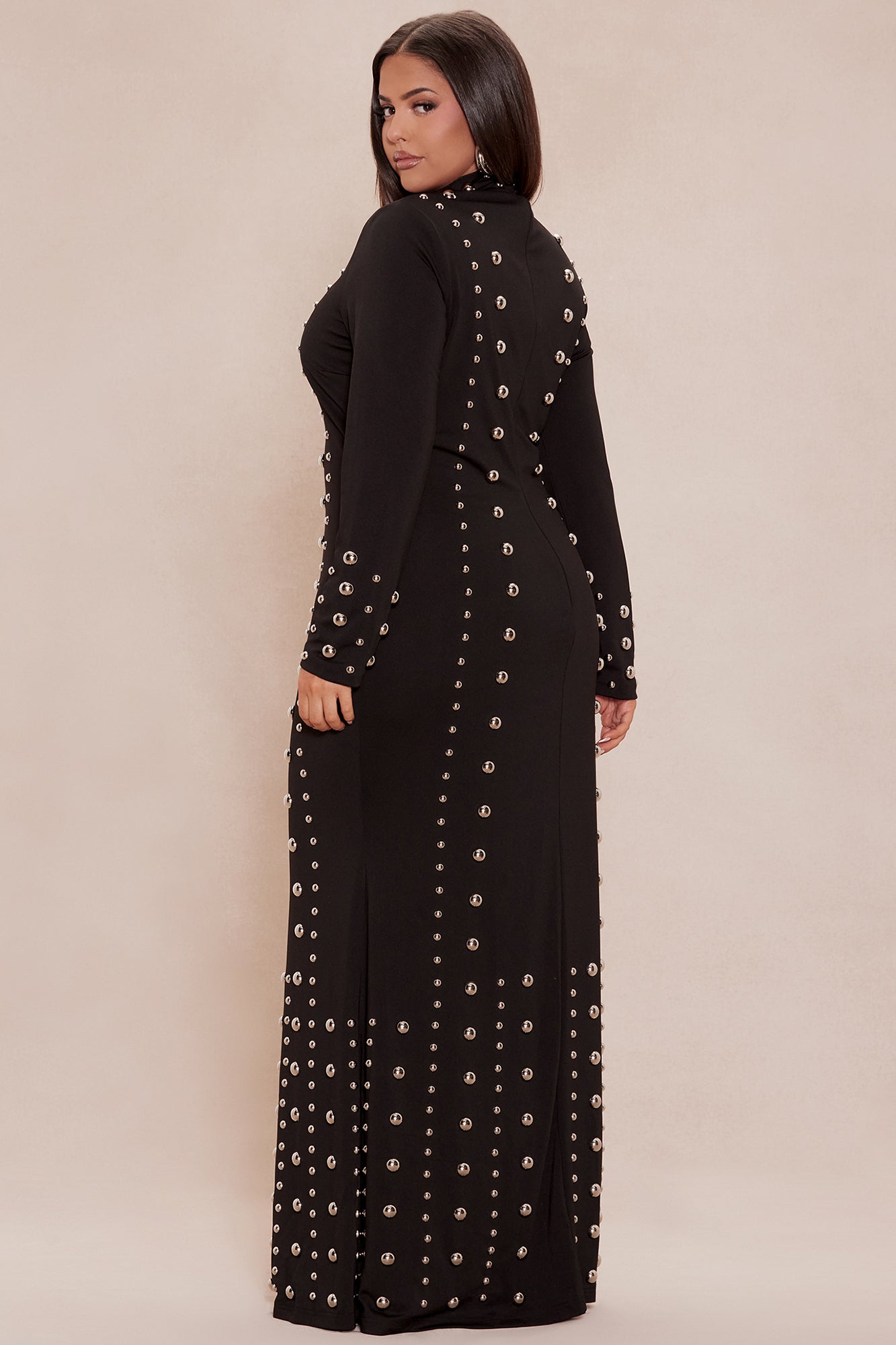 Vixen Studded Maxi Dress - Black