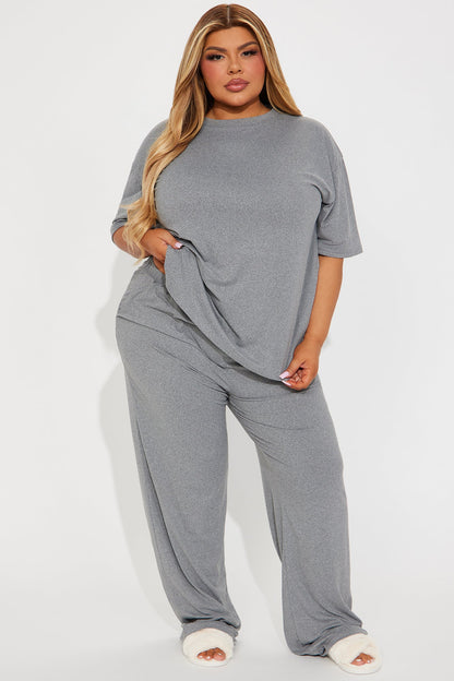 Relax Mood PJ Pant Set - Heather Grey