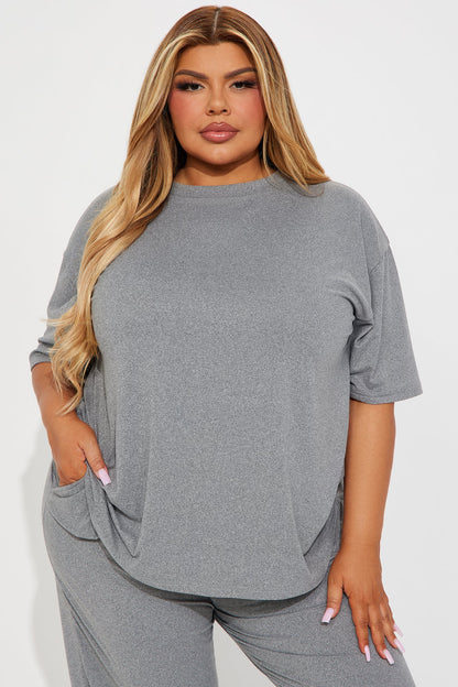 Relax Mood PJ Pant Set - Heather Grey