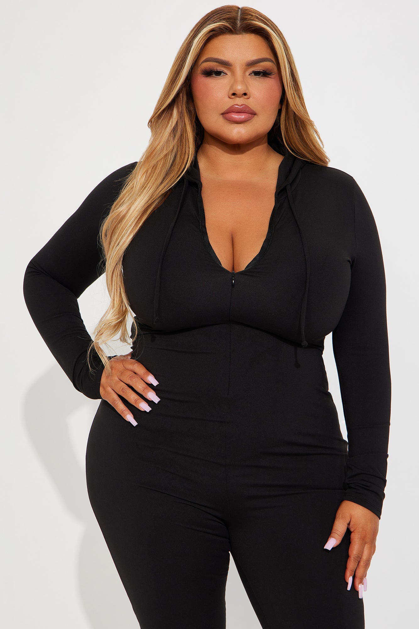 Luna Zip Up Jumpsuit - Black