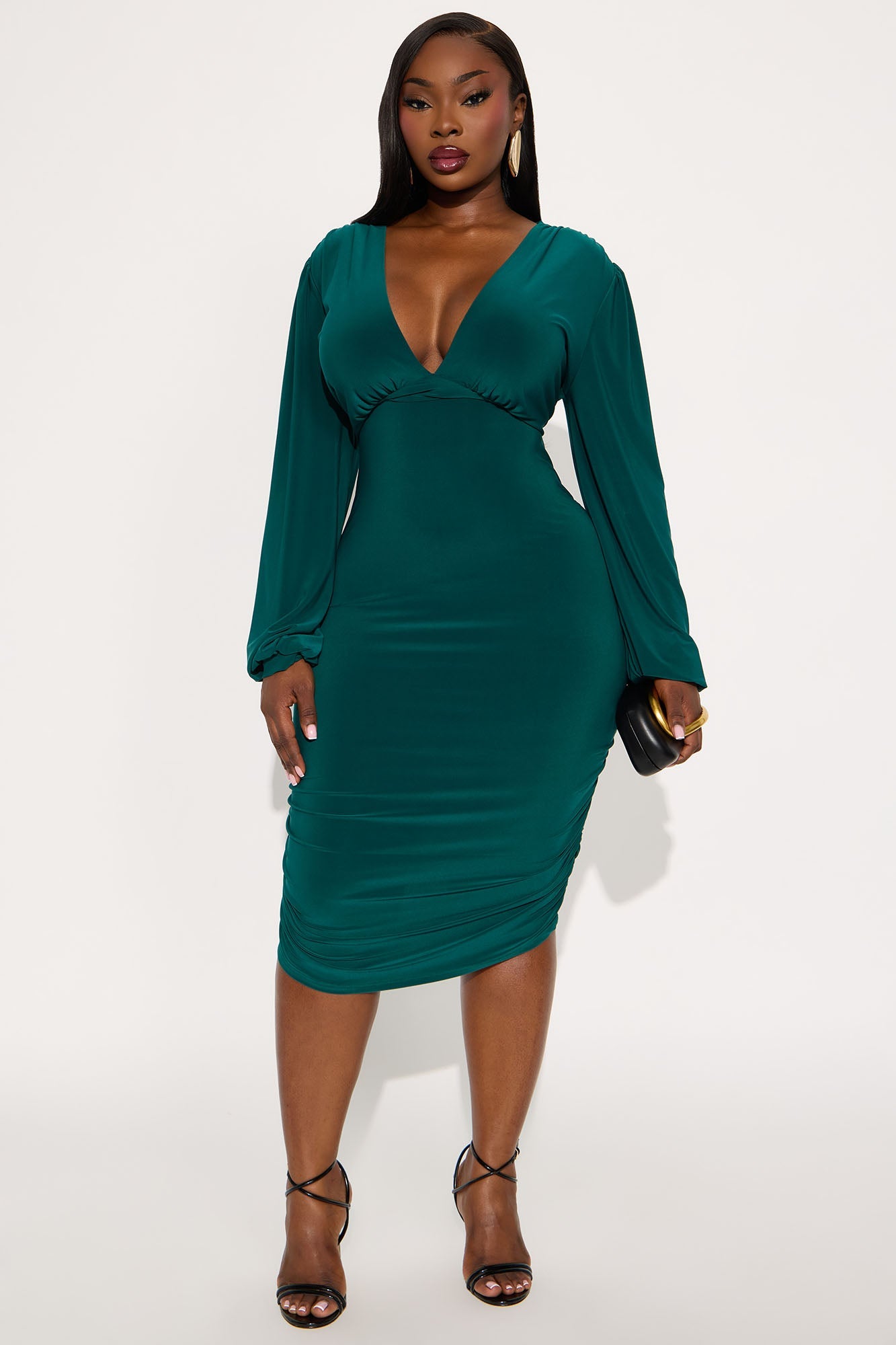 Subtle Intentions Midi Dress - Hunter
