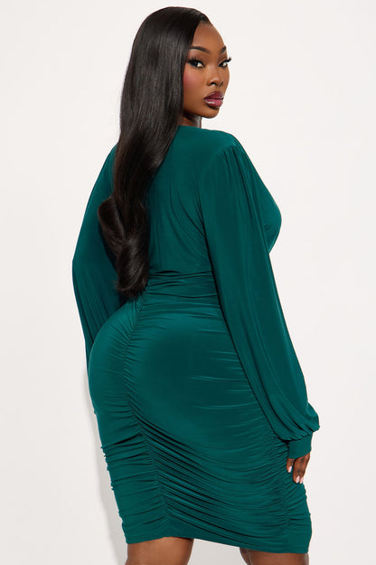 Subtle Intentions Midi Dress - Hunter
