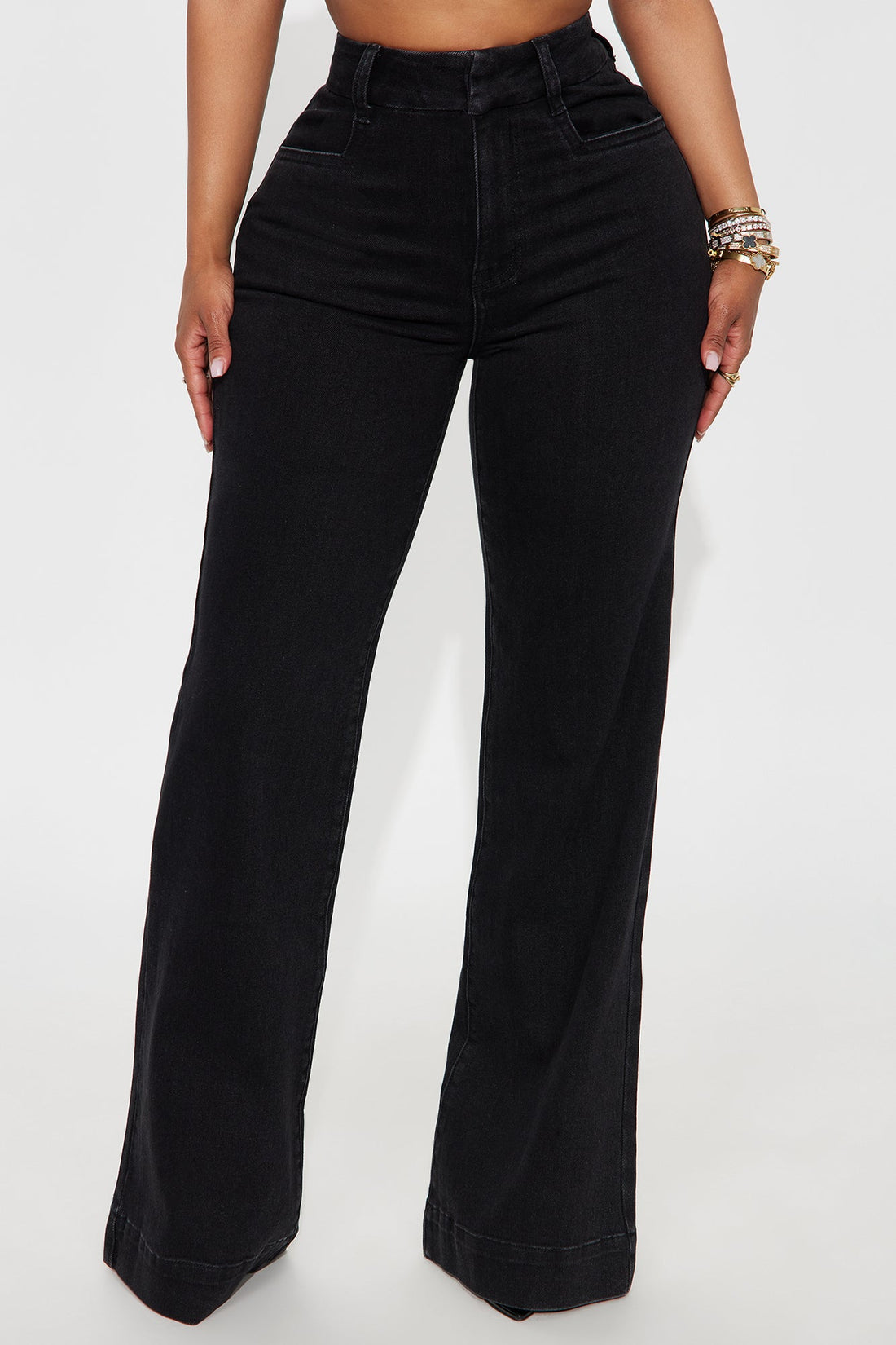 Western Showdown Trouser Flare Jeans - Black Wash