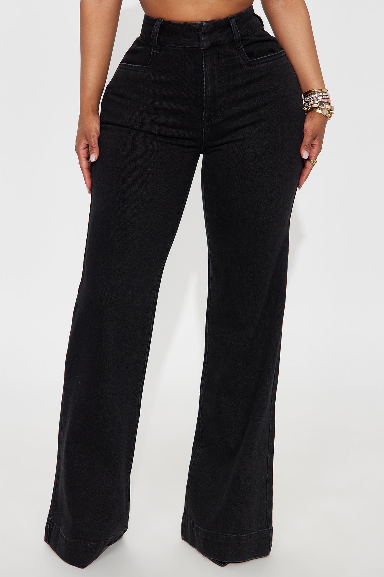 Western Showdown Trouser Flare Jeans - Black Wash