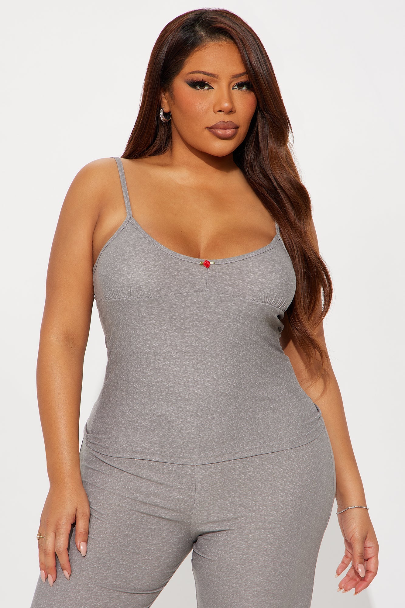 Sleepy Mood Cami PJ Pant Set - Heather Grey