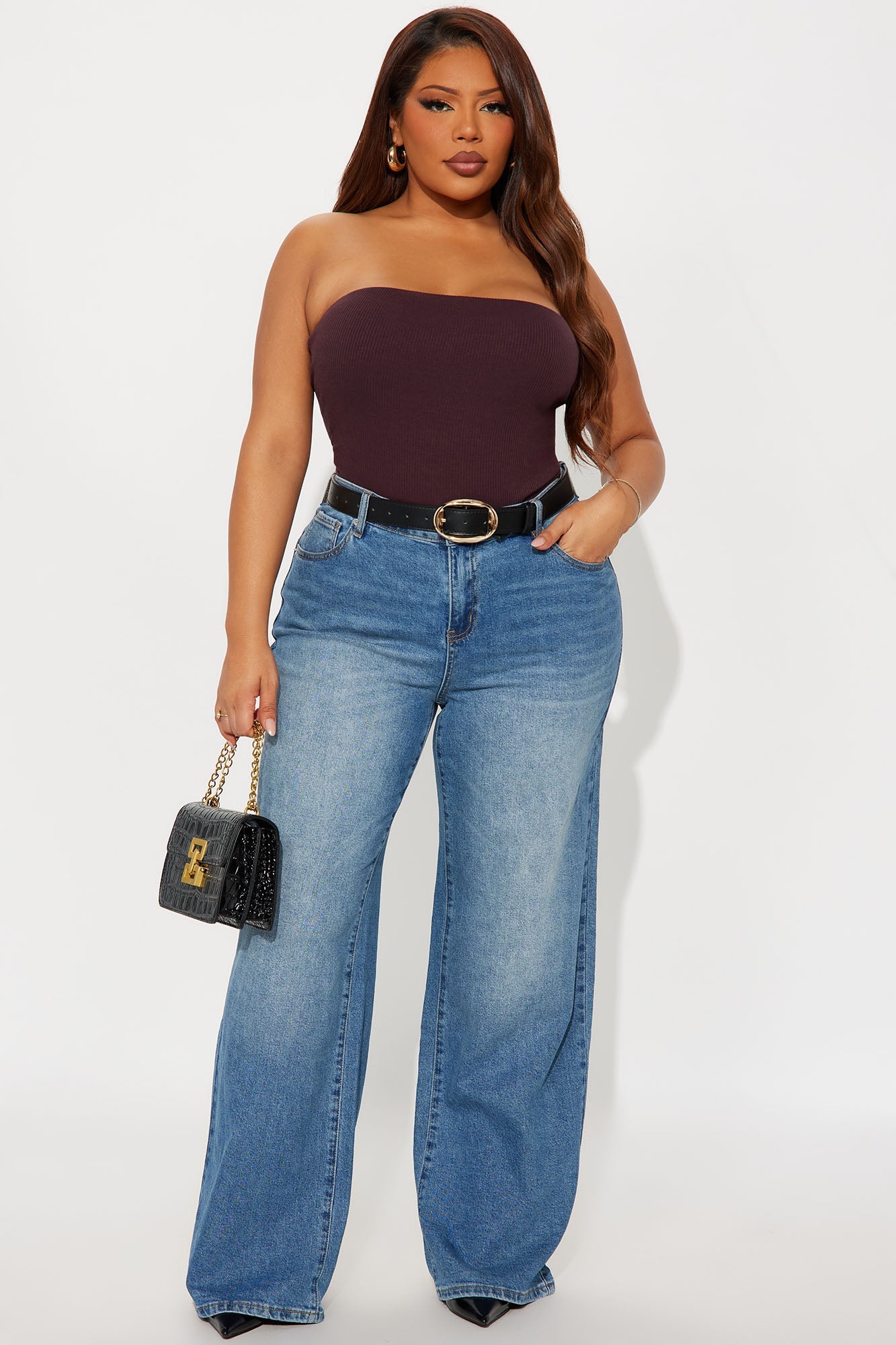 Demi Double Lined Tube Bodysuit - Dark Brown