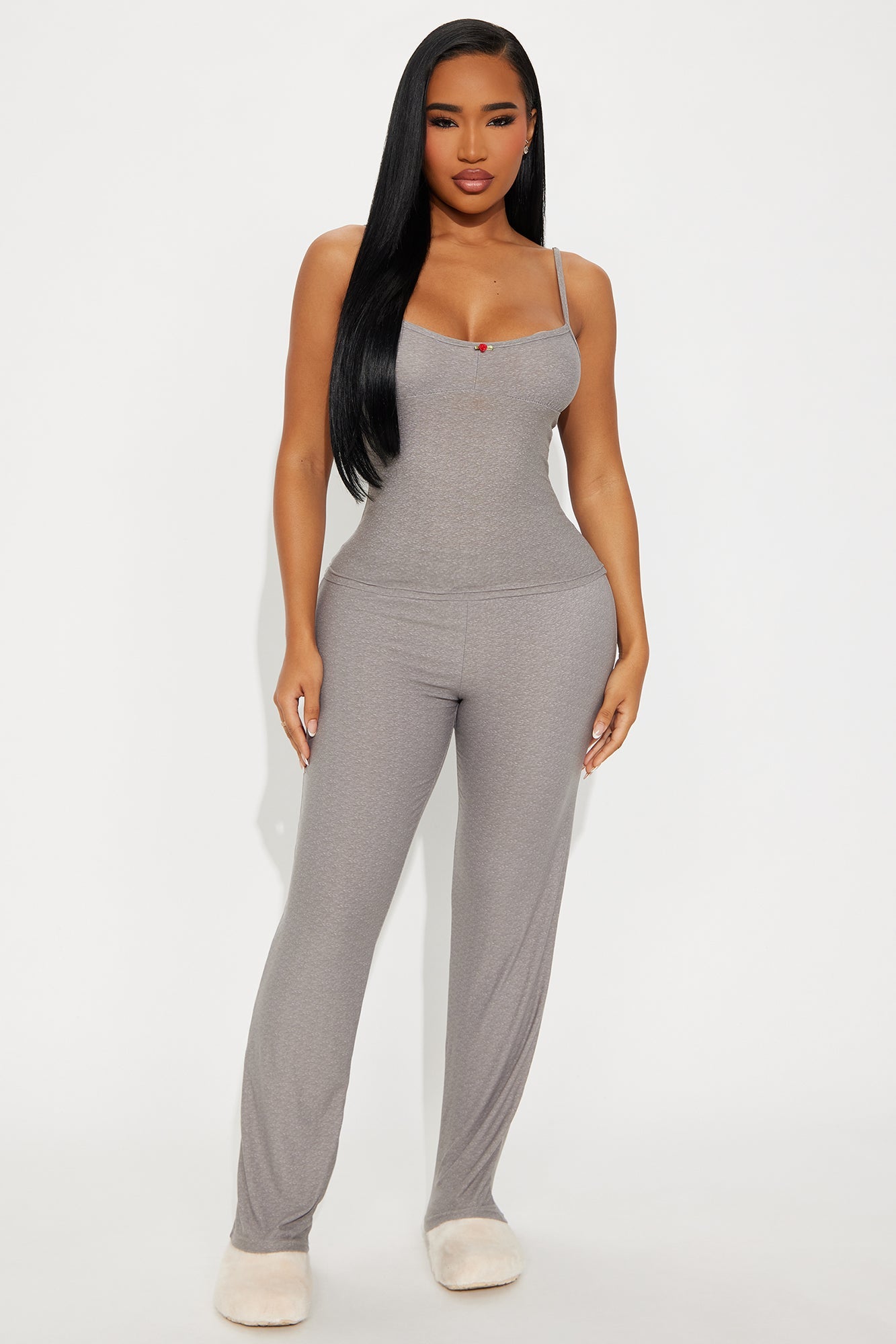Sleepy Mood Cami PJ Pant Set - Heather Grey