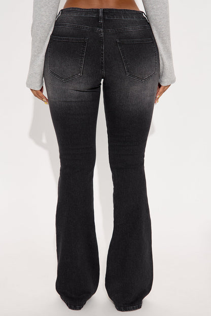 Forever Stretch Low Rise Flare Jeans - Black Wash