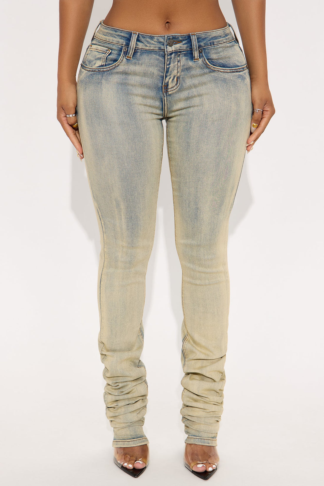 Barely There Stacked Skinny Jeans - Vintage Wash