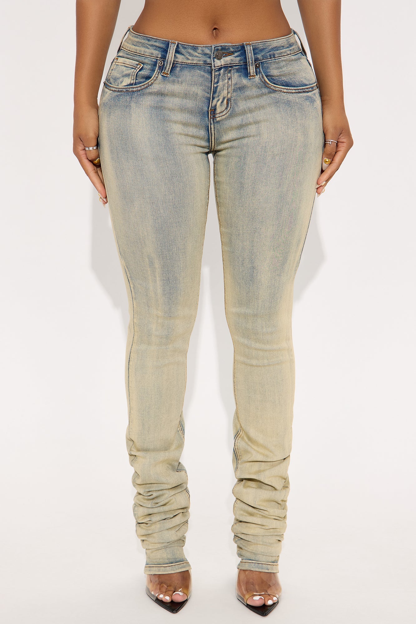 Barely There Stacked Skinny Jeans - Vintage Wash