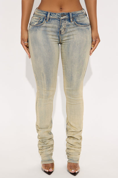 Barely There Stacked Skinny Jeans - Vintage Wash