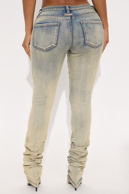 Barely There Stacked Skinny Jeans - Vintage Wash