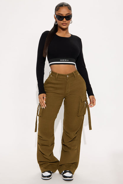 Made In LA Long Sleeve Baby Tee - Black/combo