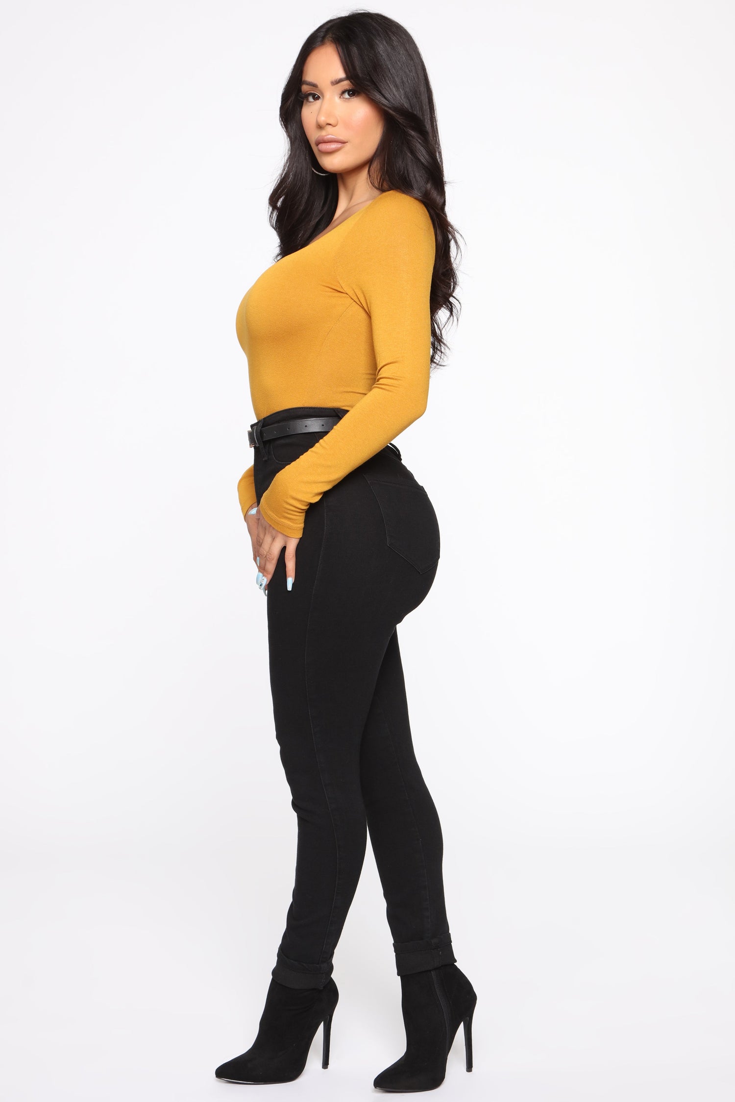 Yasmeen Square Neck Top - Mustard