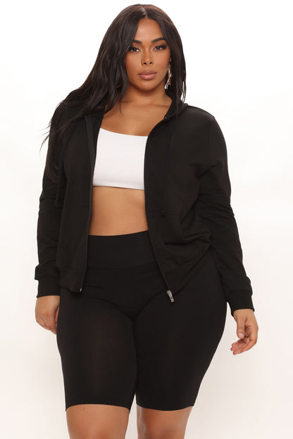 Latest And Greatest French Terry Zip Hoodie - Black