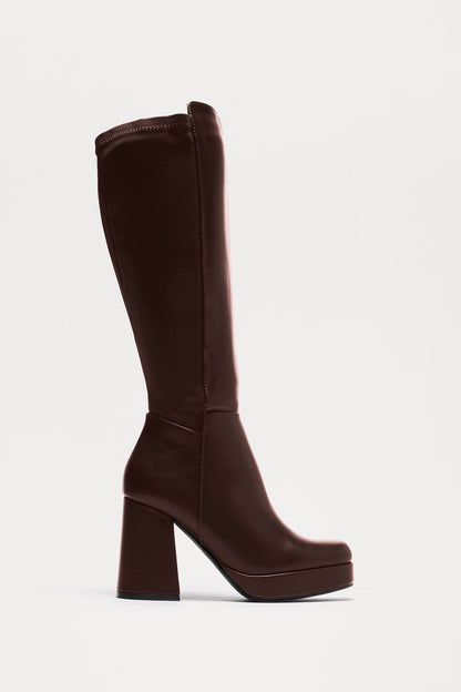 Vic Knee High Boots - Brown