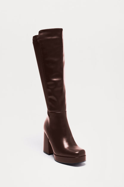Vic Knee High Boots - Brown