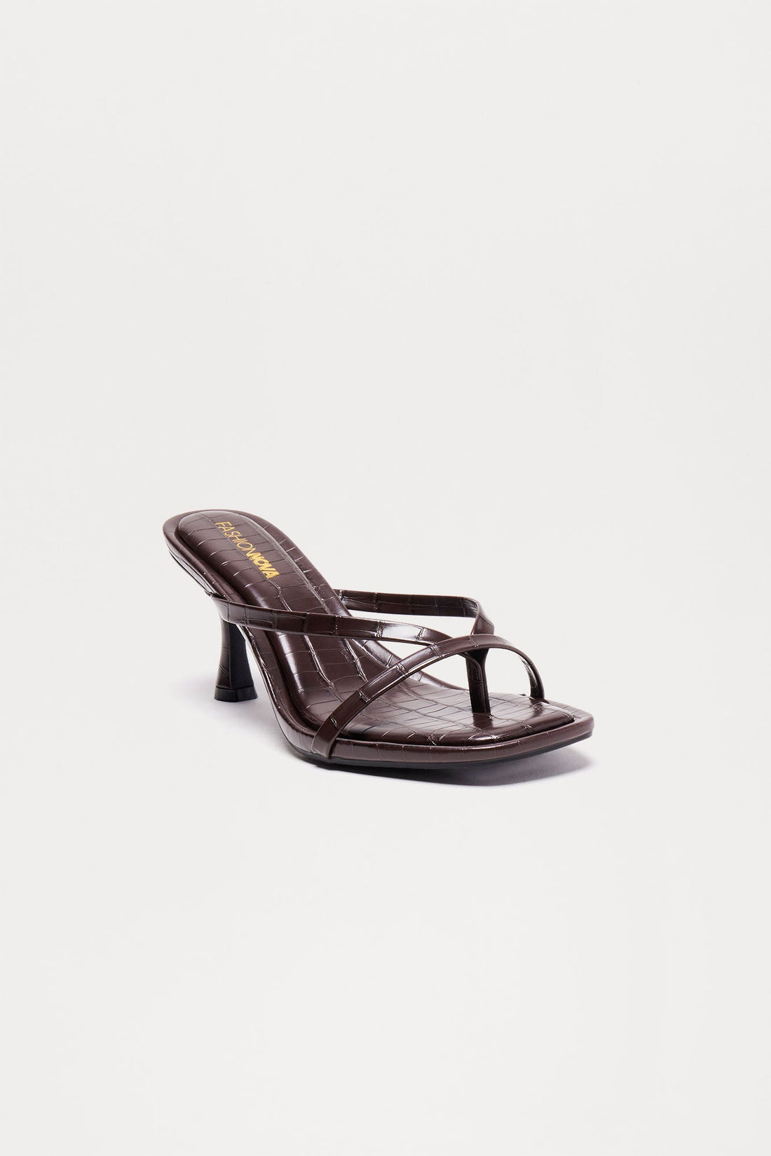 Panama Thong Mules - Brown Croc