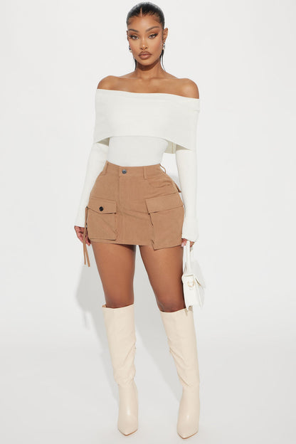 Keep It Casual Corduroy Mini Skirt - Khaki