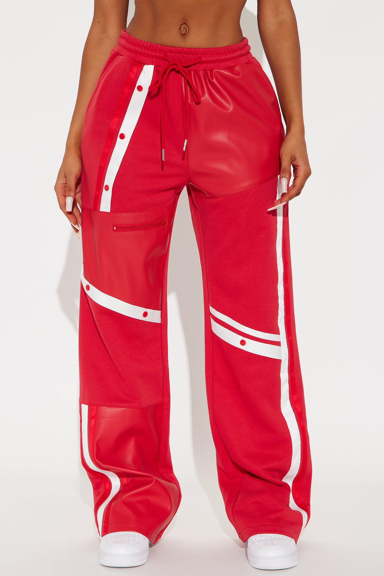 Private Landing Striped Track Pant - Red/White