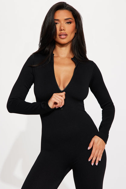 Chloe Seamless Jumpsuit - Black