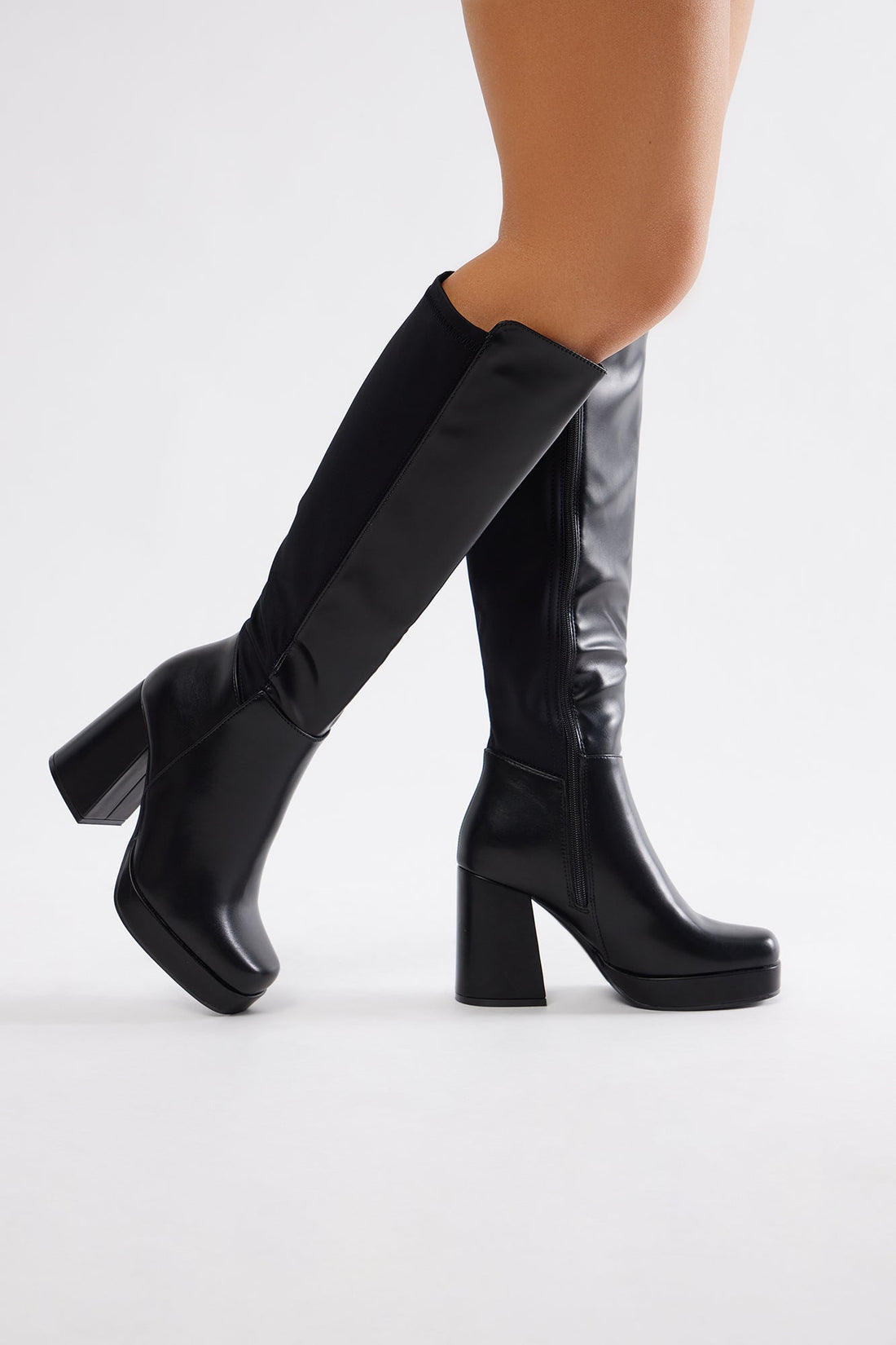 Vic Knee High Boots - Black