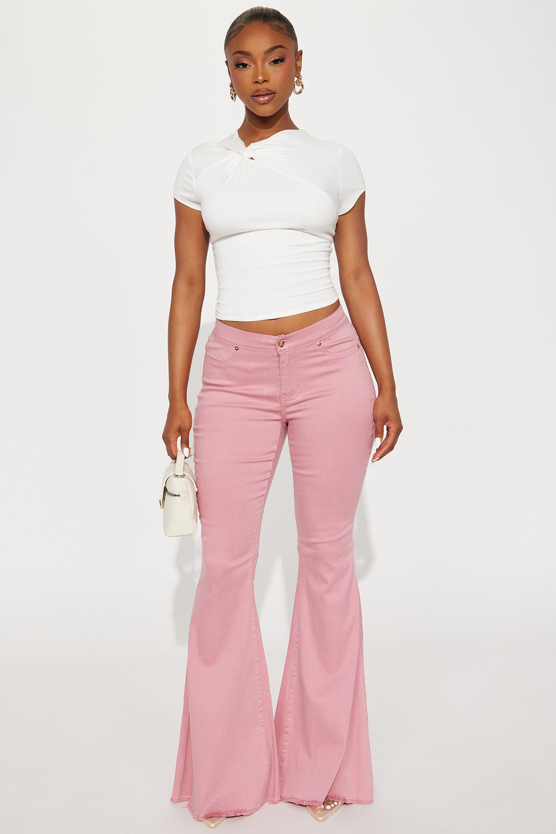 Secret Revealed Low Rise Flare Jeans - Mauve