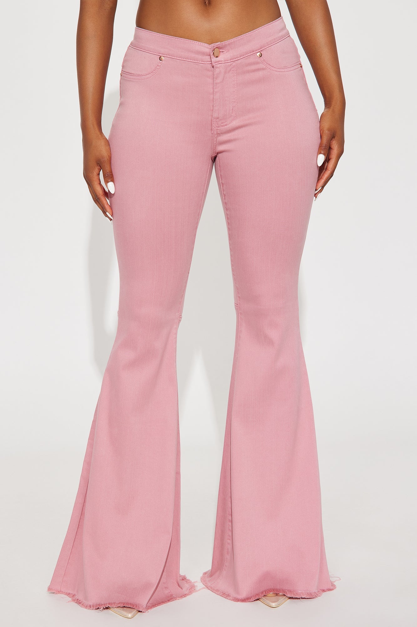 Secret Revealed Low Rise Flare Jeans - Mauve