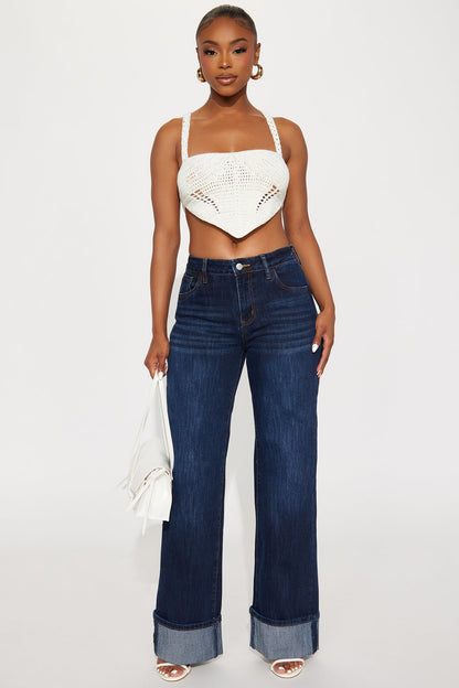 Beach Date Crochet Tank Top - Cream
